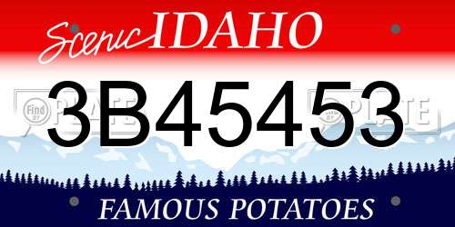 3B45453 Idaho License Plate