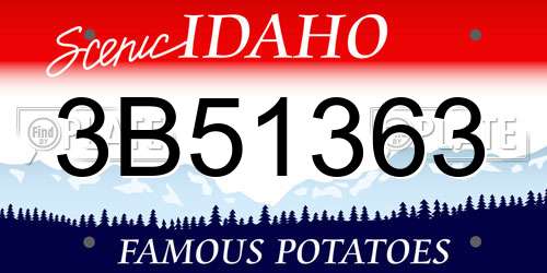 3B51363 Idaho License Plate