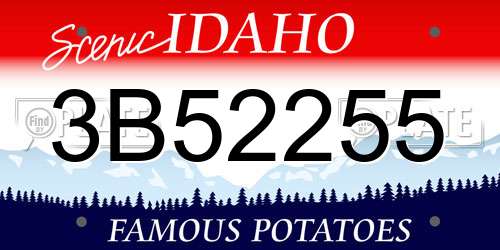 3B52255 Idaho License Plate