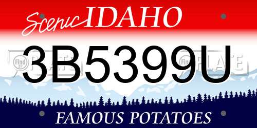 3B5399U Idaho License Plate