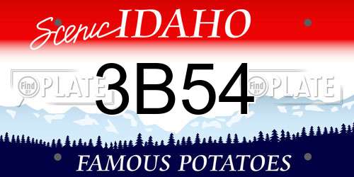 3B54 Idaho License Plate