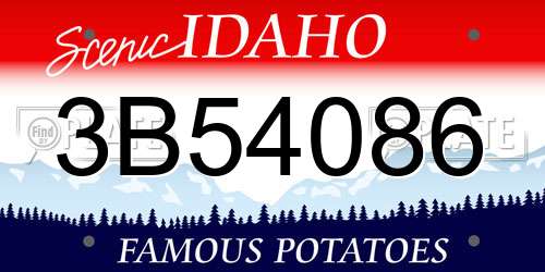 3B54086 Idaho License Plate