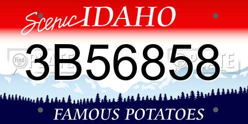 3B56858 Idaho License Plate