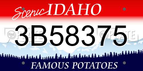 3B58375 Idaho License Plate