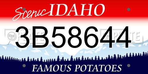 3B58644 Idaho License Plate