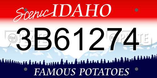 3B61274 Idaho License Plate