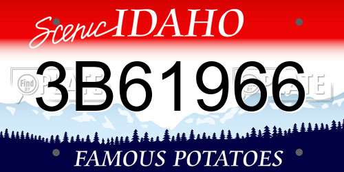 3B61966 Idaho License Plate