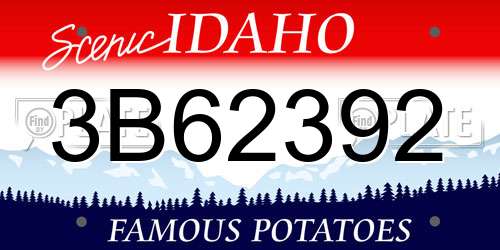 3B62392 Idaho License Plate
