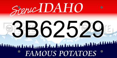 3B62529 Idaho License Plate