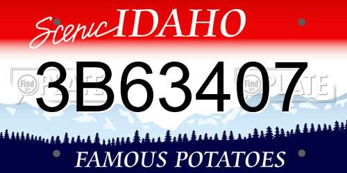 3B63407 Idaho License Plate