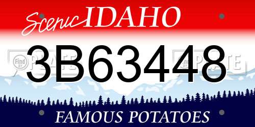 3B63448 Idaho License Plate