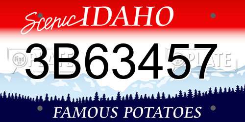 3B63457 Idaho License Plate