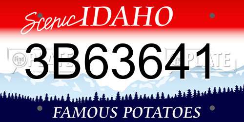3B63641 Idaho License Plate