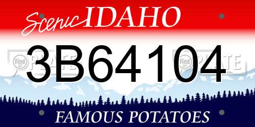 3B64104 Idaho License Plate