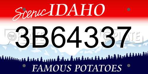 3B64337 Idaho License Plate