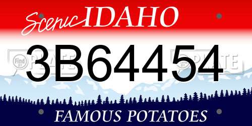 3B64454 Idaho License Plate