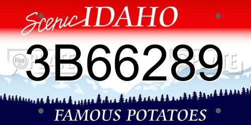 3B66289 Idaho License Plate