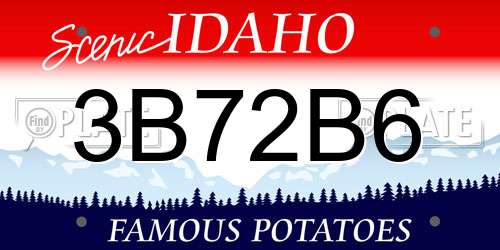 3B72B6 Idaho License Plate