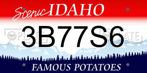 3B77S6 Idaho License Plate
