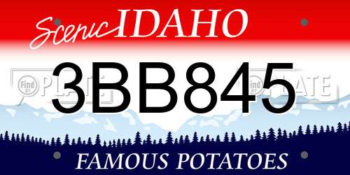 3BB845 Idaho License Plate