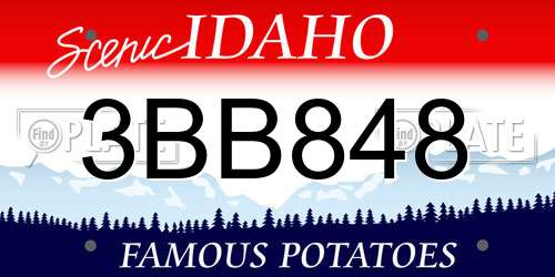 3BB848 Idaho License Plate
