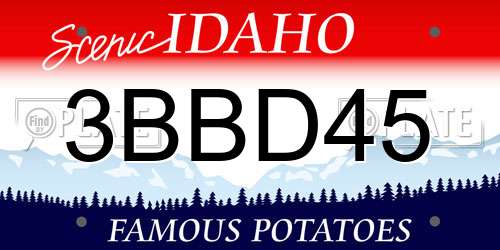 3BBD45 Idaho License Plate
