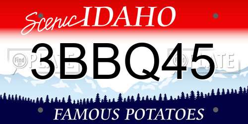 3BBQ45 Idaho License Plate