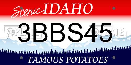 3BBS45 Idaho License Plate