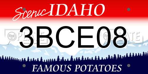3BCE08 Idaho License Plate