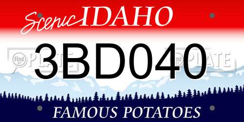 3BD040 Idaho License Plate