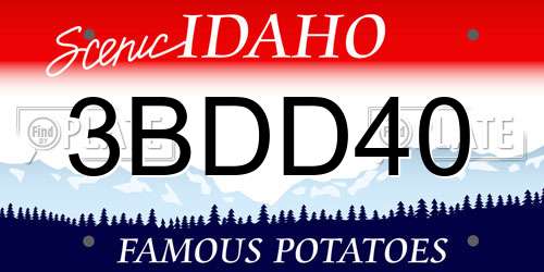 3BDD40 Idaho License Plate