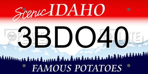 3BDO40 Idaho License Plate