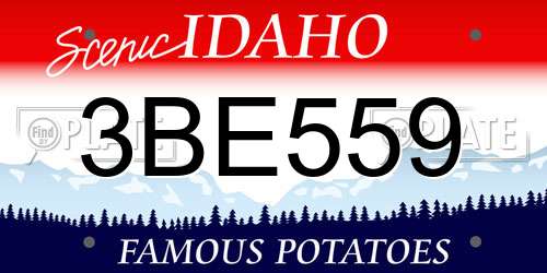 3BE559 Idaho License Plate