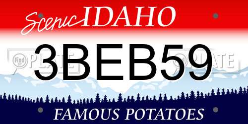 3BEB59 Idaho License Plate