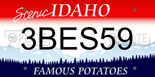 3BES59 Idaho License Plate