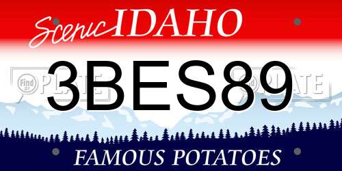 3BES89 Idaho License Plate