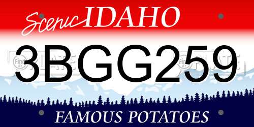 3BGG259 Idaho License Plate