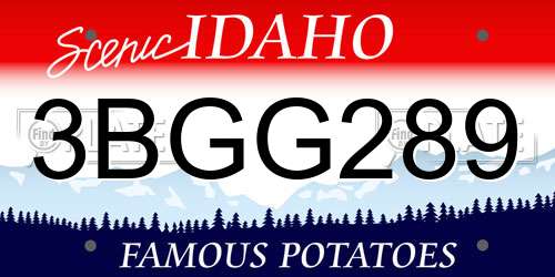 3BGG289 Idaho License Plate