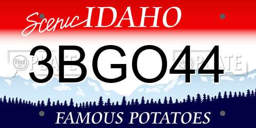 3BGO44 Idaho License Plate