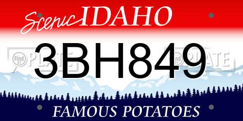 3BH849 Idaho License Plate