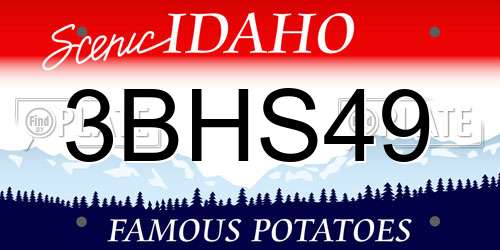 3BHS49 Idaho License Plate