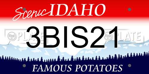 3BIS21 Idaho License Plate