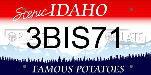 3BIS71 Idaho License Plate