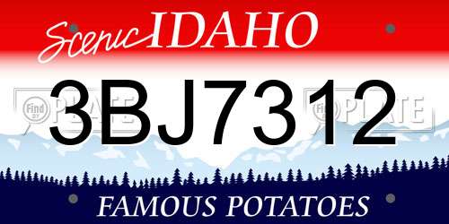 3BJ7312 Idaho License Plate