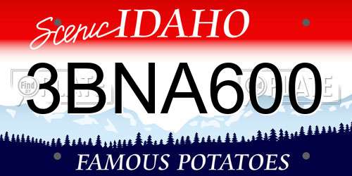 3BNA600 Idaho License Plate