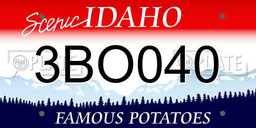 3BO040 Idaho License Plate