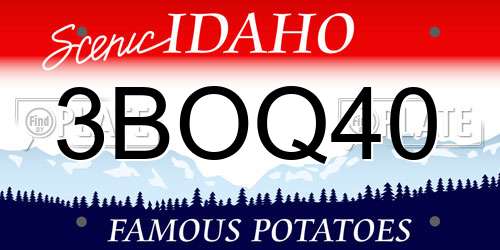 3BOQ40 Idaho License Plate