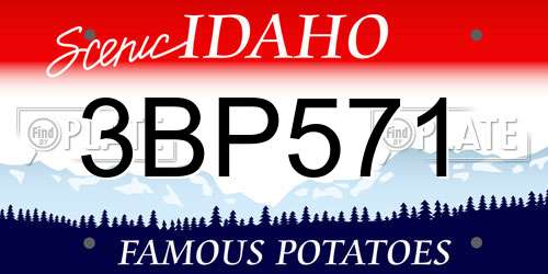 3BP571 Idaho License Plate