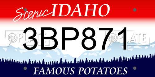 3BP871 Idaho License Plate