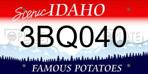 3BQ040 Idaho License Plate